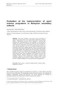 · however, malaysia also acknowledges that its child protection system still needs to be strengthened in several areas, particularly in prevention and early intervention. Pdf Evaluation Of The Implementation Of Sport Science Programme In Malaysian Secondary Schools
