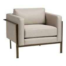 Bronze Metal And Taupe Nicklas Upholstered Chair In 2020 Upholstered Chairs Affordable Furniture Living Room Chairs