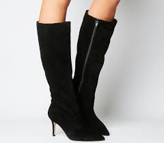 Ever since the beginning days of ariana grande wearing over the knee boots, i've been all over that look! Office Keep Up Stiletto Knee Boots Black Suede Kniehohe Stiefel