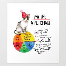 My Life A Pie Chart Of A Cat Lover Art Print