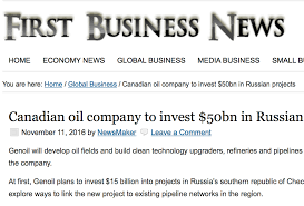 On the other hand the investor can find an investment opportunity related to olive production. First Business News Canadian Oil Company To Invest 50bn In Russian Projects Genoil Inc