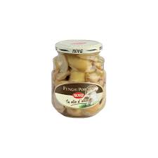 2 kg di funghi porcini, il succo di 1 limone, 1 l di aceto di vino bianco, 1 l di vino bianco secco, 4 spicchi d'aglio svestiti, 4 foglie di alloro, circa 1 l d'olio extravergine d'oliva, 50 g di sale, 30 grani di pepe nero. Nova Funghi Porcini Sott Olio In Vetro Ml 314 Scopri Cicalia