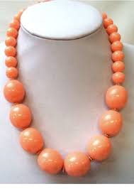 Light Peachy Tangerine Orange Graduated Large Plastic Beads Etsy Plastic Beads Glamour Jewelry Orange Necklace