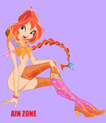 1girls ain zone bloom (winx club) blue eyes bottomless braid cowgirl  fairy princess female french braid gold heels high heel boots high heels  looking at viewer princess pussy red