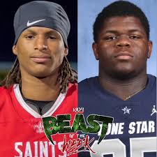 Kaleb Mitchell showed up big in the Saints' semi-final win and was awarded  with @k104fm Beast of the Week!!! Thank you k104 and congratulations Kaleb!  @firstbaptistacademy @d.robalwaysopen @jasonlovvorn $$$$$