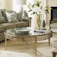 Check out our glass coffee table selection for the very best in unique or custom, handmade pieces from our coffee & end tables shops. Lexington Tower Place Deerfield Round Glass Coffee Table In Gold Leaf 706 943