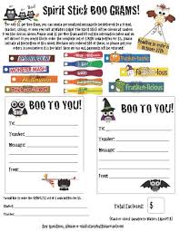 Spirit Stick Boo Grams For Only 1 Per Boo Gram You Can Send A Personalized Message To Be Delivered Middle School Student Council Spirit Sticks Pta School