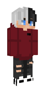 Black White Half Hair Couple Redo Boy Minecraft Skins Black Black And White Minecraft Skins