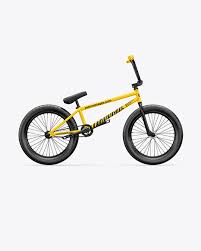 Bmx Bicycle Mockup Right Side View In Vehicle Mockups On Yellow Images Object Mockups