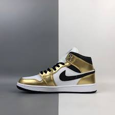 Air jordan 6 retro women's 'gold hoops' release date: Air Jordan 1 Mid Se Metallic Gold For Sale The Sole Line