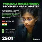 Parabéns à Vaishali Rameshbabu por se tornar a 3ª Grande Mestre feminina da  Índia! : r/chess