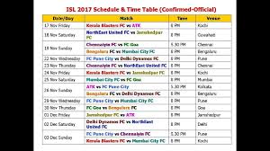 Isl 2017 18 Schedule Time Table Official Confirmed