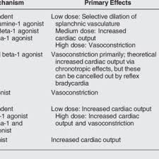 Most Common Vasopressor Drugs Used To Treat Neurogenic Shock And Download Table