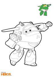 coloriage super wings mickey licorne clown