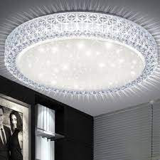 Led 22 Watt Decken Leuchte Rund Wohn Zimmer Kristalle Sternen Himmel Beleuchtung Mobel Ceiling Light Design Ceiling Design Living Room Ceiling Design Modern