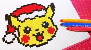 Christmas Pixel Art How To Draw Santa Claus Pikachu Pixelart Pixel Art How To Draw Santa Minecraft Pixel Art