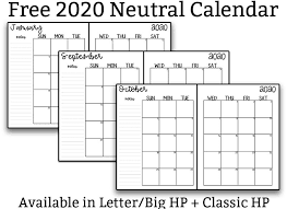 December 2020 calendar cute design: 2020 Free Printable Calendar Neutral 2020 Calendar