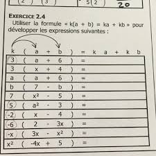 Exercice 2 4 Utiliser La Formule K A B Ka Kb Pour Developper Les Expressions Suivantes Nosdevoirs Fr