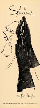 1948 Ad Vintage Shalimar Ladies Gloves Merrill Clark Meinig NYC Fashio