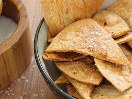 Baked Flour Tortilla Chips Crisp And Flaky Recipe With Flour Tortillas Canola Oil Kosher Salt Flour Tortillas Cooking Tortilla Chips