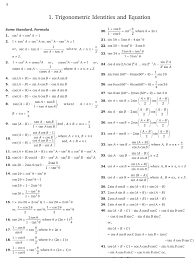 31 credible mathematics trigonometry formula chart