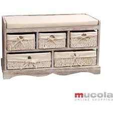 Vintage kommode flur altbau couch. Sitzbank Truhe Kommode 5 Korbe Shabby Chic Weiss Bank Flur Vintage Stil Kissen