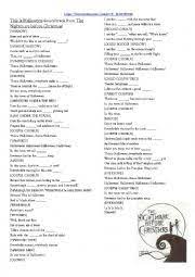 Check spelling or type a new query. English Exercises This Is Halloween From The Nightmare Before Christmas