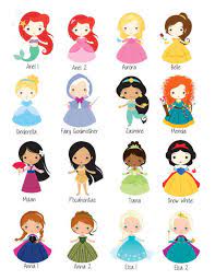 Disney princess jasmine coloring pages 2116 disney princess. Little Disney Princess Wall Art Digital Prints Desenhos De Princesas Disney Fofa Desenhos De Princesa Da Disney