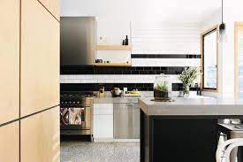 Apart from our professional kitchen design services , we also offer custom cabinetry manufacturing service to a range of private clients, architects, residential and small to mid sized commercial builders and. Melbourne Black And White Vintage Photos Kitchen Contemporary With North Fitzroy Polished Mosaic Tiles Backsplash