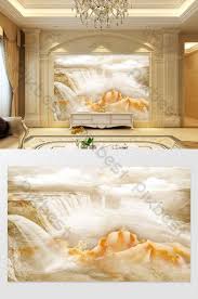 Marbled High Mountain Waterfall And Cloud Sea Background Wall Decors 3d Models Tif Free Download Pikbest In 2020 Decor Marble Background Background