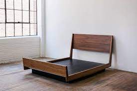 I started by making all of my cuts for my top and bottom frame. Ab5 Queen Size Contemporary Walnut Floating Platform Bed For Sale At 1stdibs