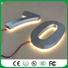 Factory Outlet 304 Stainless Steel Back Lit Led House Number Signs Warm White Light Led Lights Led House House Numbers