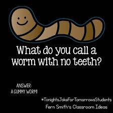 Tonight S Joke For Tomorrow S Students What Do You Call A Worm With No Teeth A Gummy Worm Tonightsjokefortomorr Funny Jokes For Kids Work Jokes Cute Jokes