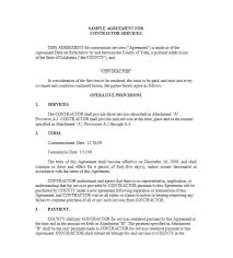 Printable Service Agreement Template For Services Rendered Letter Of ...