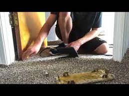 Carpet with attached padding is less expensive than purchasing carpet and separate padding. How To Seam Carpet In A Doorway Youtube