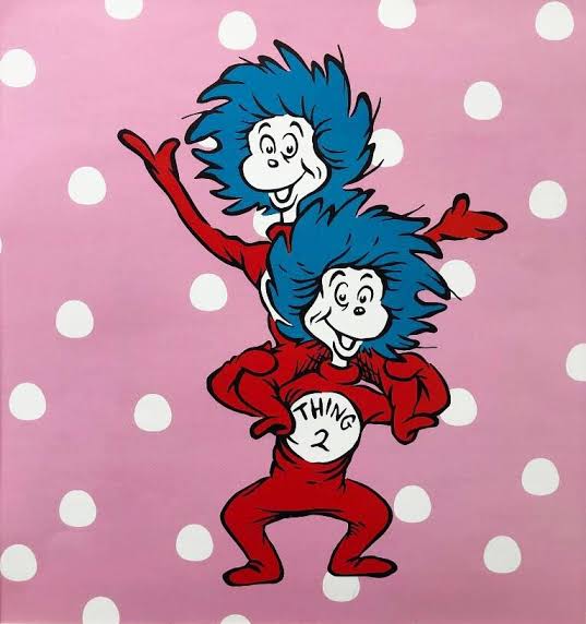 Dr. Seuss "Thing 1 and Thing 2" NEW FRAMED ART Baby Sibling Gift Literature