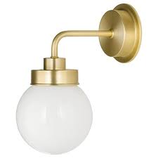 Sodersvik Led Wall Lamp Glossy Dimmable Glossy White White 27 1 2x3 7 8 Ikea Wall Lamp Brass Ceiling Lamp Brass Color