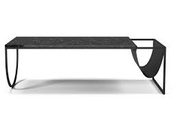 A Marble Top Combined With A Steel Frame And A Leather Pocket The Coffee Table Coffee Table Black Marble Possible Combinations