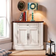 It's multifunctional and provides a great accent to the room. Farmhouse Corner Accent Cabinet Distressed Triangle Cabinet With Doors White Blue Cabinets Chests Living Room Furniture Furniture
