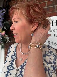 Jamie is wearing this cute flowy dress paired with chinoiserie inspired  jewelry.💙 #jamiessecretgarden #shoplocal #smallbusiness #fashion #clothing  #jewelry #saintjoseph #missouri