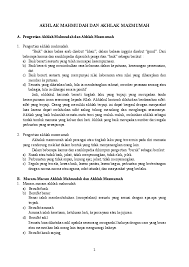 Sedangkan mahmudah artinya terpuji, baik dan mulia. Doc Akhlak Mahmudah Dan Akhlak Mazmumah Yecmi Malasari Academia Edu