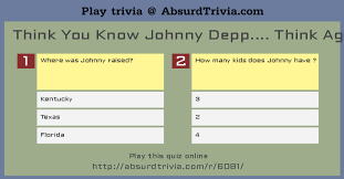 Buzzfeed staff keep up with the latest daily buzz with the buzzfeed daily newsletter! Trivia Quiz Think You Know Johnny Depp Think Again