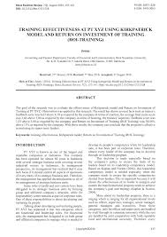 Pt tata udara nusantara (pt tun) was established on september 2002 under regulation pt tun is a company with vast experience in hvac, mechanical, and electrical contractor for many business. Pdf Training Effectiveness At Pt Xyz Using Kirkpatrick Model And Return On Investment Of Training Roi Training