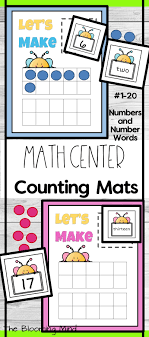 Counting Mats 1 20 Easy Math Centers Preschool Counting Number Identification Kindergarten