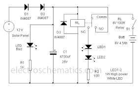 Variety of solar panel wiring diagram schematic. Solar Powered Led Lamp Circuit
