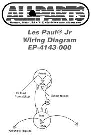 In this guide, we will show you how to wire the les paul jr (which is also the same for the sg junior). Allparts Electric Guitar Wiring Kit For Gibson Les Paul Jr Raru