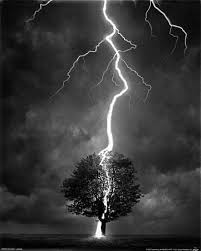 Black And White Lightning Strike 