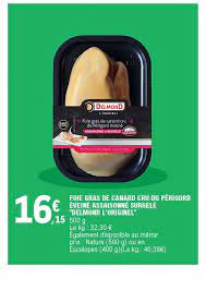 Appuyez sur le dessus avec une planchette enveloppée de papier sulfurisé ou d'aluminium pour évacuer un. Offre Foie Gras De Canard Cru Du Perigord Eveine Assaisonne Surgele Delmond L Originel Chez E Leclerc