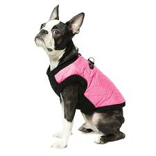 gooby fashion quilted dog vest pink