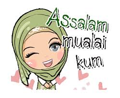 Lovely Muslimah Kartun Stiker Doa